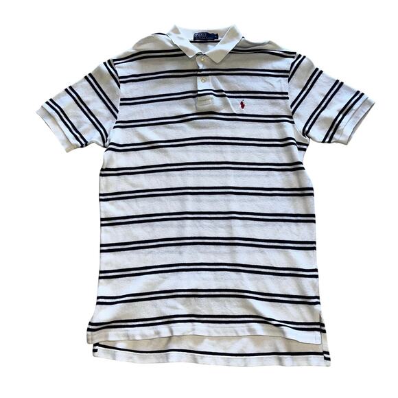 Polo By Ralph Lauren Men’s XL Blue White Striped Polo Shitt - Picture 1 of 4
